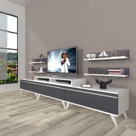 Decoraktiv Eko 270R Mdf Retro Beyaz Antrasit Tv Ünitesi