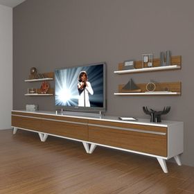 Decoraktiv Eko 270R Mdf Retro Beyaz Ceviz Tv Ünitesi