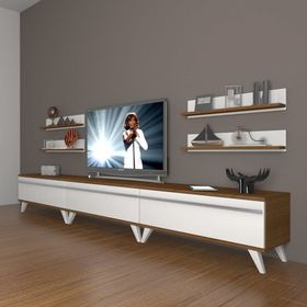 Decoraktiv Eko 270R Mdf Retro Beyaz Ceviz Tv Ünitesi