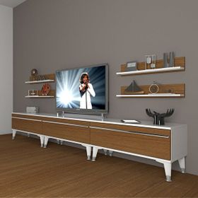 Decoraktiv Eko 270R Mdf Silver Ceviz Beyaz Tv Ünitesi