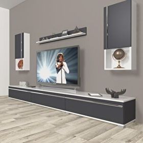 Decoraktiv Eko 270TA Mdf Beyaz Antrasit Tv Ünitesi