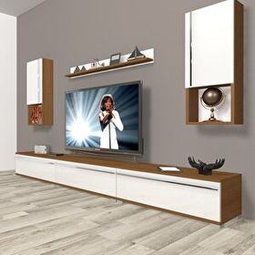 Decoraktiv Eko 270TA Mdf Beyaz Ceviz Tv Ünitesi