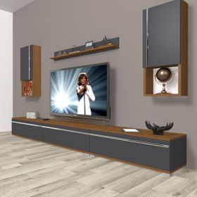 Decoraktiv Eko 270TA Mdf Ceviz Antrasit Tv Ünitesi