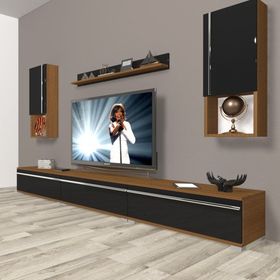 Decoraktiv Eko 270TA Mdf Ceviz Siyah Tv Ünitesi