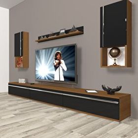 Decoraktiv Eko 270TA Mdf Ceviz Siyah Tv Ünitesi