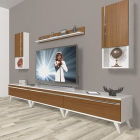 Decoraktiv Eko 270TA Mdf Retro Beyaz Ceviz Tv Ünitesi