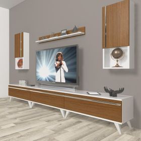 Decoraktiv Eko 270TA Mdf Retro Beyaz Ceviz Tv Ünitesi