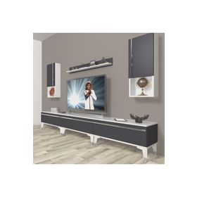 Decoraktiv Eko 270TA Mdf Silver Beyaz Antrasit Tv Ünitesi