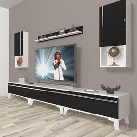 Decoraktiv Eko 270TA Mdf Silver Beyaz Siyah Tv Ünitesi