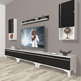 Decoraktiv Eko 270TA Mdf Silver Beyaz Siyah Tv Ünitesi