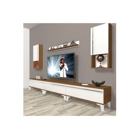 Decoraktiv Eko 270TA Mdf Silver Ceviz Beyaz Tv Sehpası