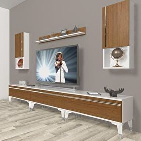 Decoraktiv Eko 270TA Mdf Silver Ceviz Beyaz Tv Ünitesi