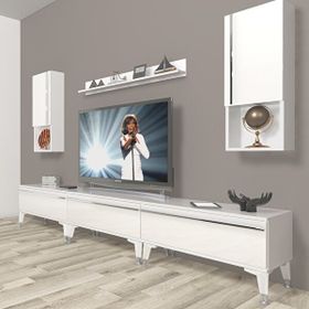 Decoraktiv Eko 270TA Mdf Silver Parlak Beyaz Tv Ünitesi