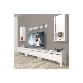 Decoraktiv Eko 270TA Mdf Silver Parlak Beyaz Tv Ünitesi