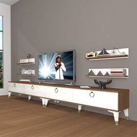 Decoraktiv Eko 360R Mdf Gold Beyaz Ceviz Tv Ünitesi