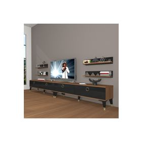 Decoraktiv Eko 360R Mdf Gold Ceviz Siyah Tv Ünitesi
