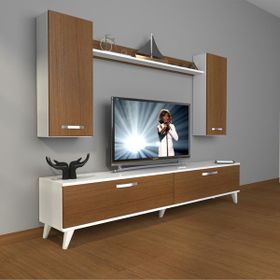 Decoraktiv Eko 360R Mdf Retro Beyaz Ceviz Tv Ünitesi