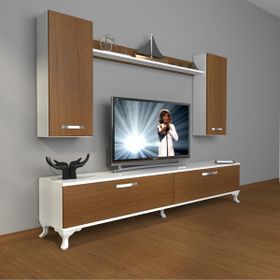 Decoraktiv Eko 360R Mdf Retro Beyaz Ceviz Tv Ünitesi