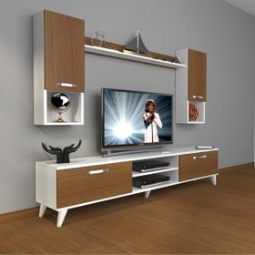 Decoraktiv Eko 360R Mdf Retro Beyaz Ceviz Tv Ünitesi