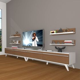 Decoraktiv Eko 360R Mdf Retro Beyaz Ceviz Tv Ünitesi