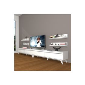 Decoraktiv Eko 360R Mdf Retro Parlak Beyaz Tv Ünitesi