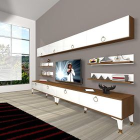 Decoraktiv Eko 360Y Mdf Gold Ceviz Beyaz Tv Ünitesi