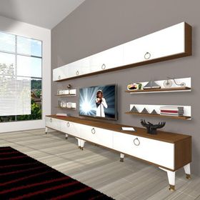 Decoraktiv Eko 360Y Mdf Gold Ceviz Beyaz Tv Ünitesi