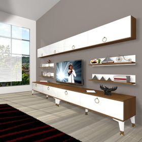 Decoraktiv Eko 360Y Mdf Gold Ceviz Beyaz Tv Ünitesi