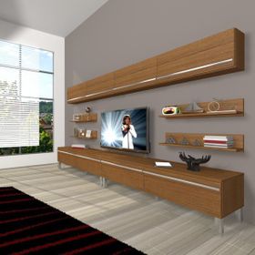 Decoraktiv Eko 360Y Mdf Krom Ayaklı Naturel Ceviz Tv Ünitesi