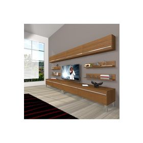 Decoraktiv Eko 360Y Mdf Krom Ayaklı Naturel Ceviz Tv Ünitesi