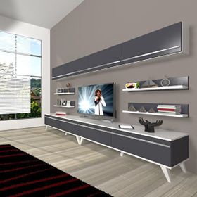 Decoraktiv Eko 360Y Mdf Retro Beyaz Antrasit Tv Ünitesi