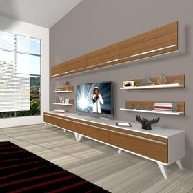Decoraktiv Eko 360Y Mdf Retro Beyaz Ceviz Tv Ünitesi