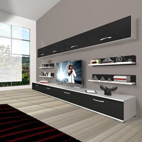 Decoraktiv Eko 360Y Slm Beyaz Siyah Tv Sehpa Ünitesi