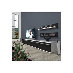 Decoraktiv Eko 4 MDF Beyaz Siyah STD TV Ünitesi