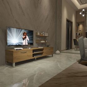 Decoraktiv EKO 4 Mdf Dvd Naturel Pera Krom Ayaklı Tv Ünitesi