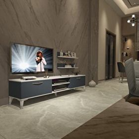 Decoraktiv Eko 4 Mdf Dvd Silver Beyaz Antrasit Tv Sehpa Ünitesi