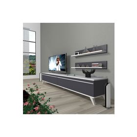 Decoraktiv Eko 4 Mdf Std Beyaz Antrasit Retro Tv Ünitesi