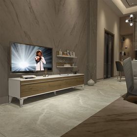 Decoraktiv EKO 4 Mdf Std Beyaz Pera Silver Tv Ünitesi