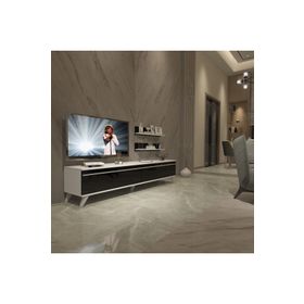 Decoraktiv Eko 4 MDF STD Beyaz Siyah Retro TV Ünitesi
