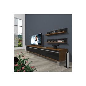 Decoraktiv Eko 4 Mdf Std Ceviz Siyah Krom Ayaklı Tv Ünites