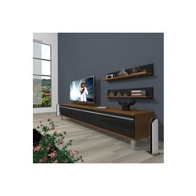 Decoraktiv Eko 4 Mdf Std Ceviz Siyah Krom Ayaklı Tv Ünites