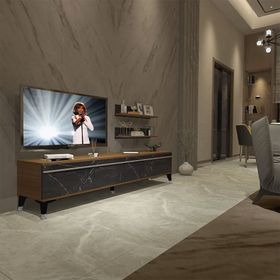 Decoraktiv EKO 4 Mdf Std Ceviz Siyah Mermer Silver Tv Ünitesi