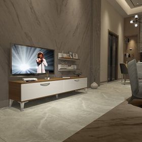 Decoraktiv Eko 4 Slm Std Silver Ceviz Beyaz Tv Sehpa Ünitesi