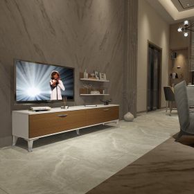 Decoraktiv Eko 4 Slm Std Silver Ceviz Beyaz Tv Sehpa Ünitesi