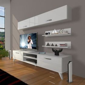 Decoraktiv Eko 5 Mdf Dvd Retro Parlak Beyaz Tv Sehpa Ünitesi