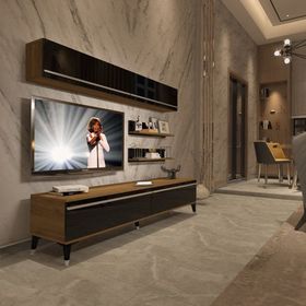 Decoraktiv Eko 5 Mdf Std Silver Pera Siyah Tv Sehpa Ünitesi