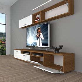 Decoraktiv Eko 5200 Mdf Beyaz Ceviz Tv Sehpa Ünitesi