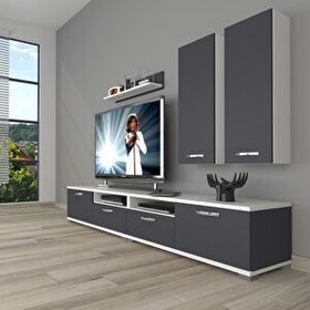 Decoraktiv Eko 5200D Mdf Beyaz Antrasit Tv Sehpa Ünitesi