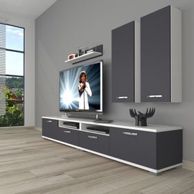 Decoraktiv Eko 5200D Mdf Beyaz Antrasit Tv Sehpa Ünitesi