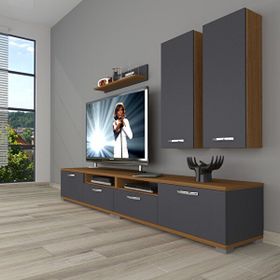 Decoraktiv Eko 5200D Mdf Ceviz Antrasit Tv Sehpa Ünitesi